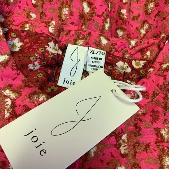 Joie NWT Floral Peasant Long Sleeve Blouse Size XL - Picture 10 of 11